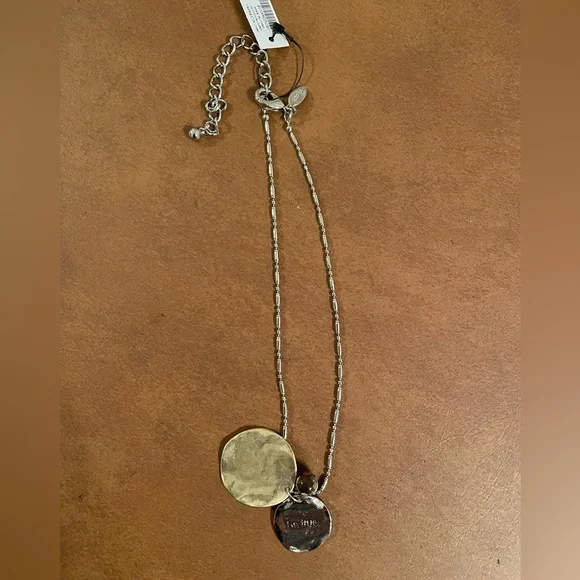 Chico’s “Be Inspired” reversible two tone necklace in silver and gold tones NWT - Picture 5 of 7